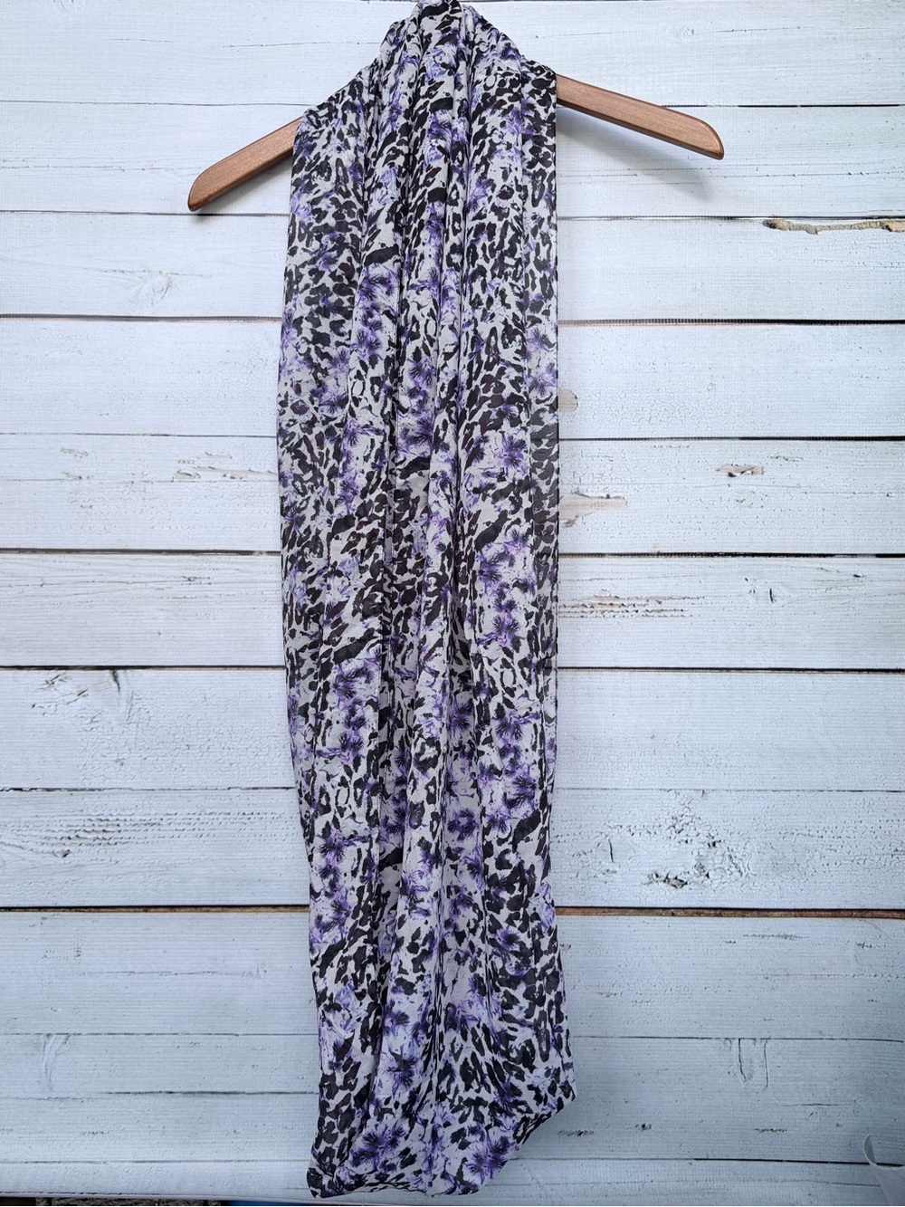 H&M Mixed Print Floral & Leopard Sheer Lightweight Infinity Scarf